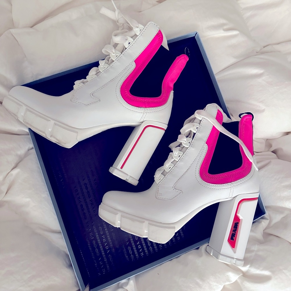 Prada White & Pink Boots - Picture 3 of 5